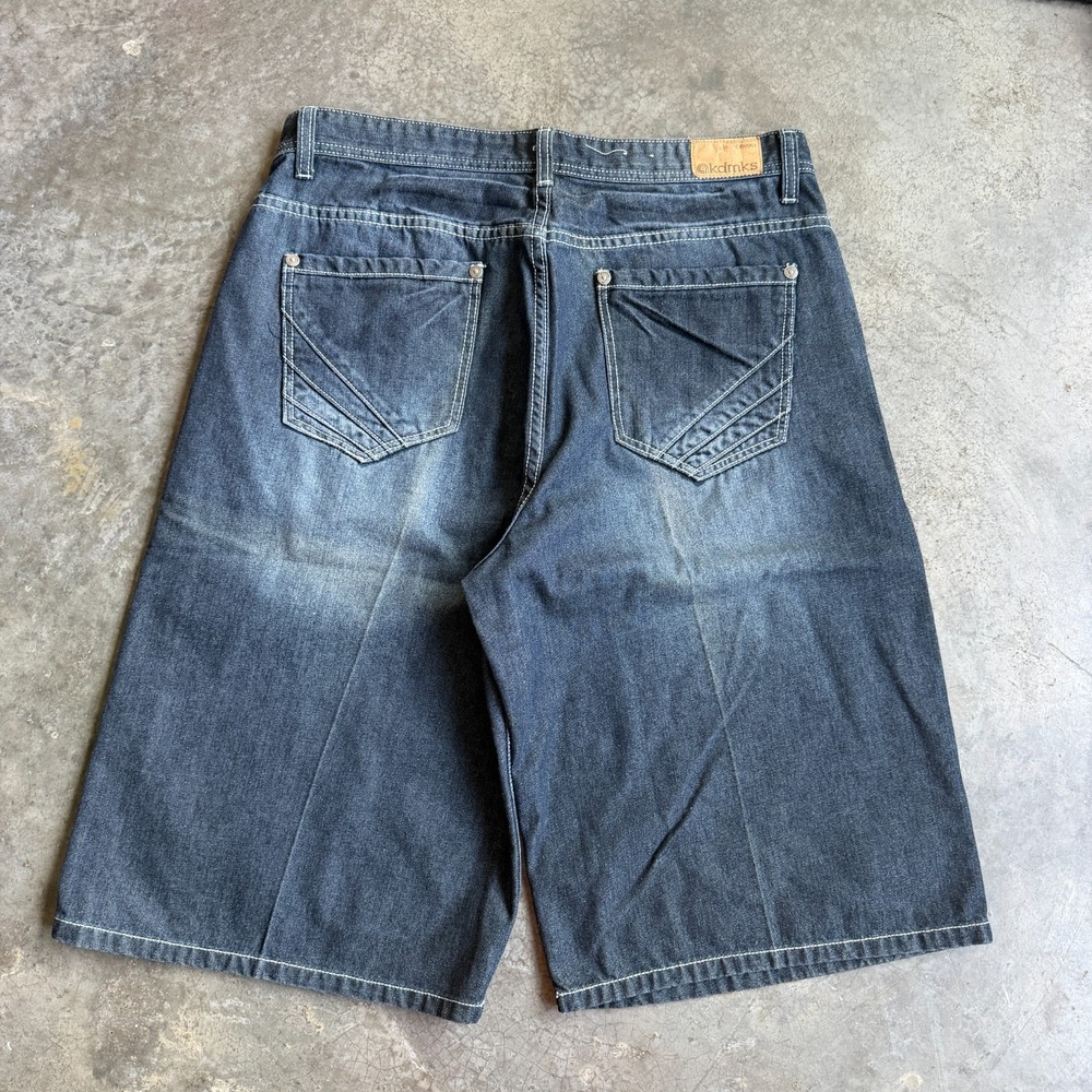 Vintage Y2K Akademiks Jean Shorts Faded Jorts Blue Streetwear 38x14 Skater Mens